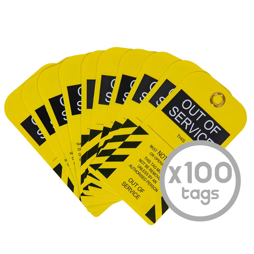 Volt Safety Lockout Tag Out Of Service 100 Pack - main product image